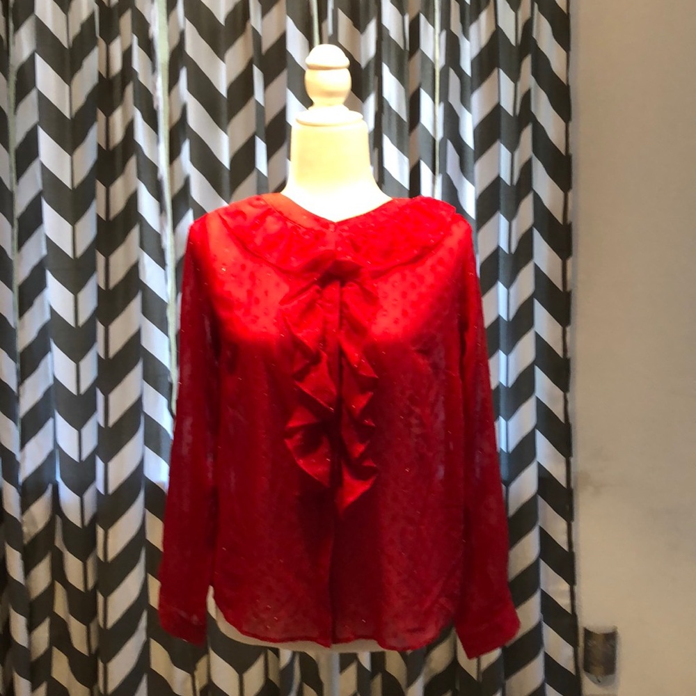 Red christmasy blouse